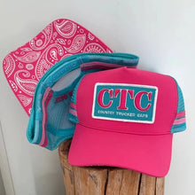 Load image into Gallery viewer, CTC PINK TEAL PATCH TRUCKER CAP
