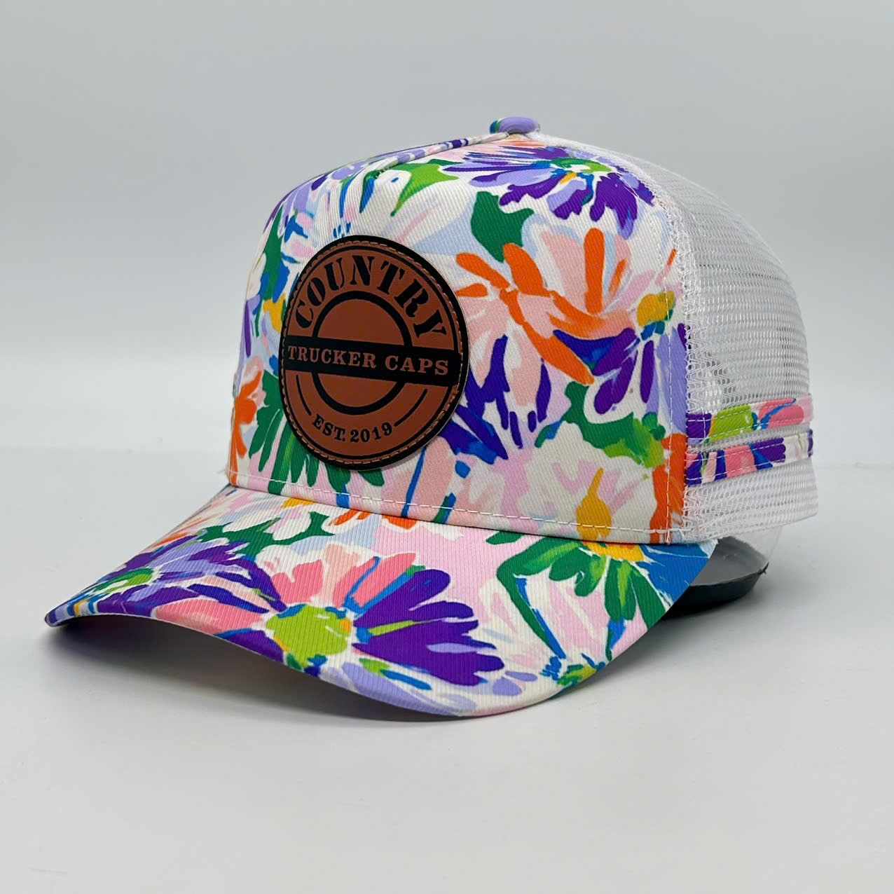 SPRING FLORAL TRUCKER CAP