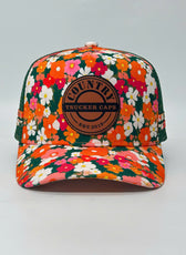 RETRO FLORAL TRUCKER CAP