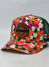RETRO FLORAL TRUCKER CAP