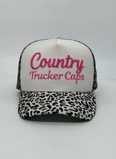 VANILLA LEOPARD TRUCKER CAP