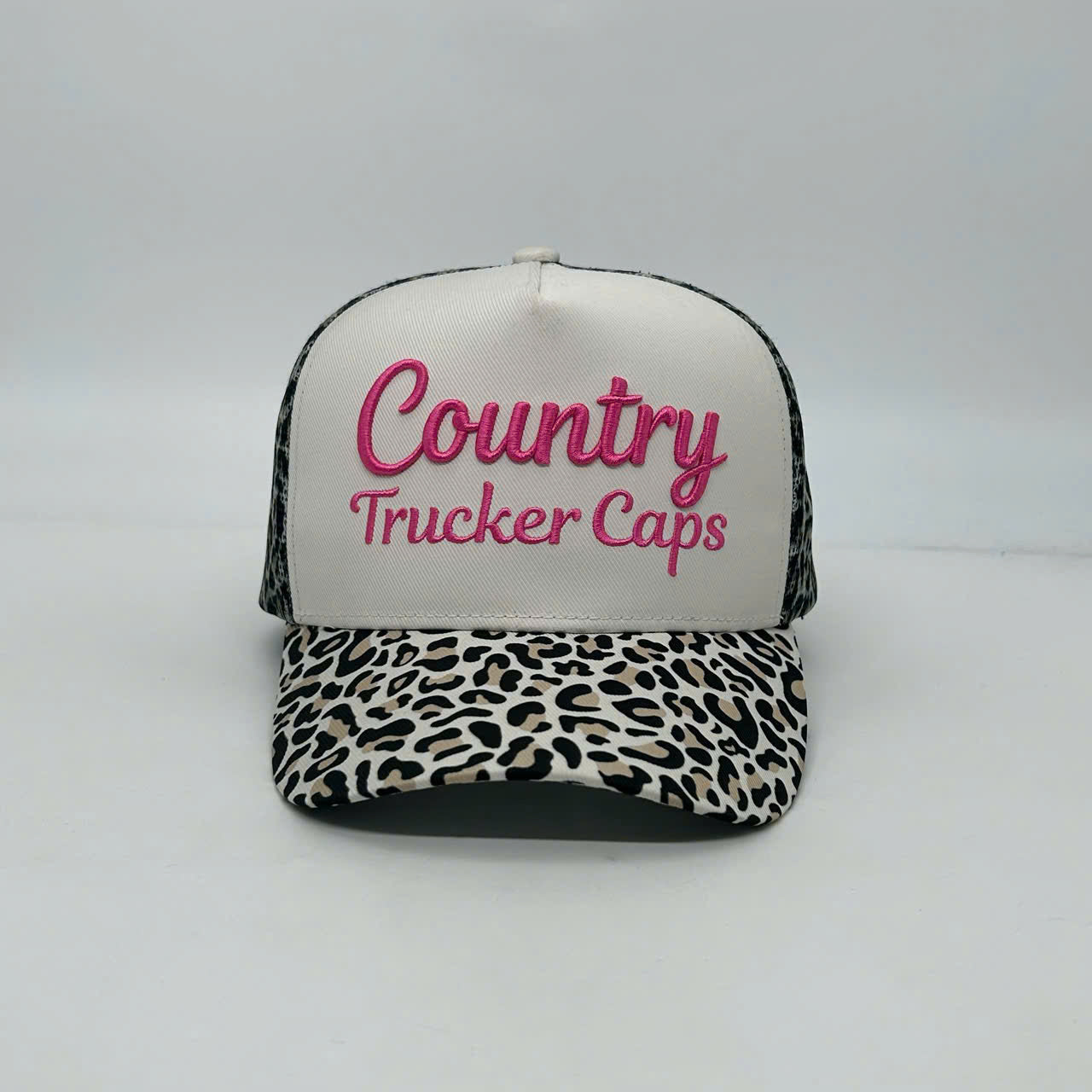VANILLA LEOPARD TRUCKER CAP