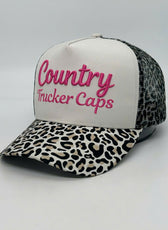VANILLA LEOPARD TRUCKER CAP
