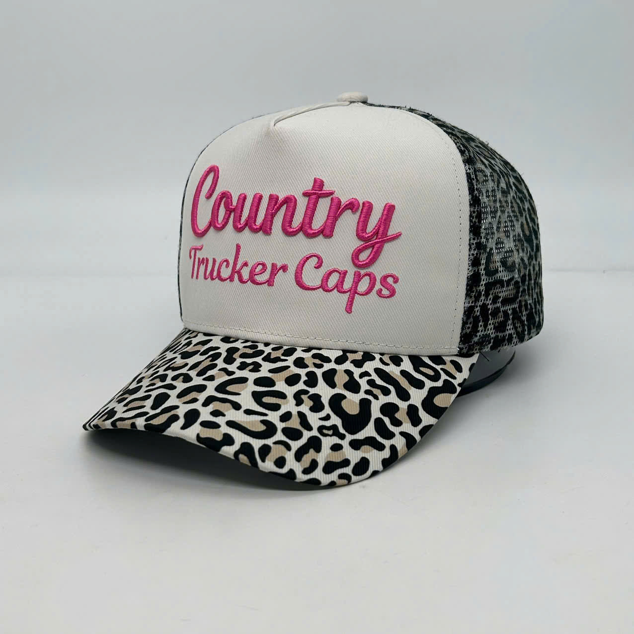 VANILLA LEOPARD TRUCKER CAP