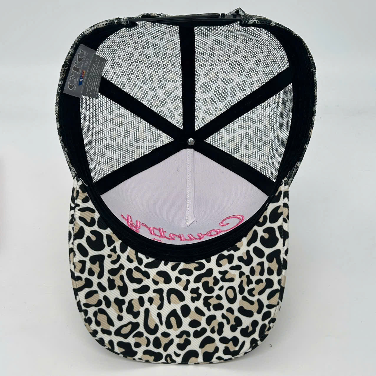 VANILLA LEOPARD TRUCKER CAP