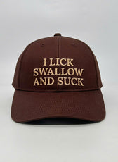 LICK SWALLOW SUCK TRUCKER CAP