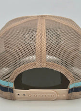 CREAM NAVY TRUCK SCROLL TRUCKER CAP