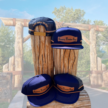 Load image into Gallery viewer, FLAT BRIM NAVY LEATHER CAP RANGE
