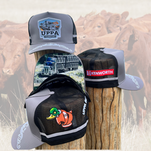 Load image into Gallery viewer, GREY UPPA BADGE TRUCKER CAP RANGE
