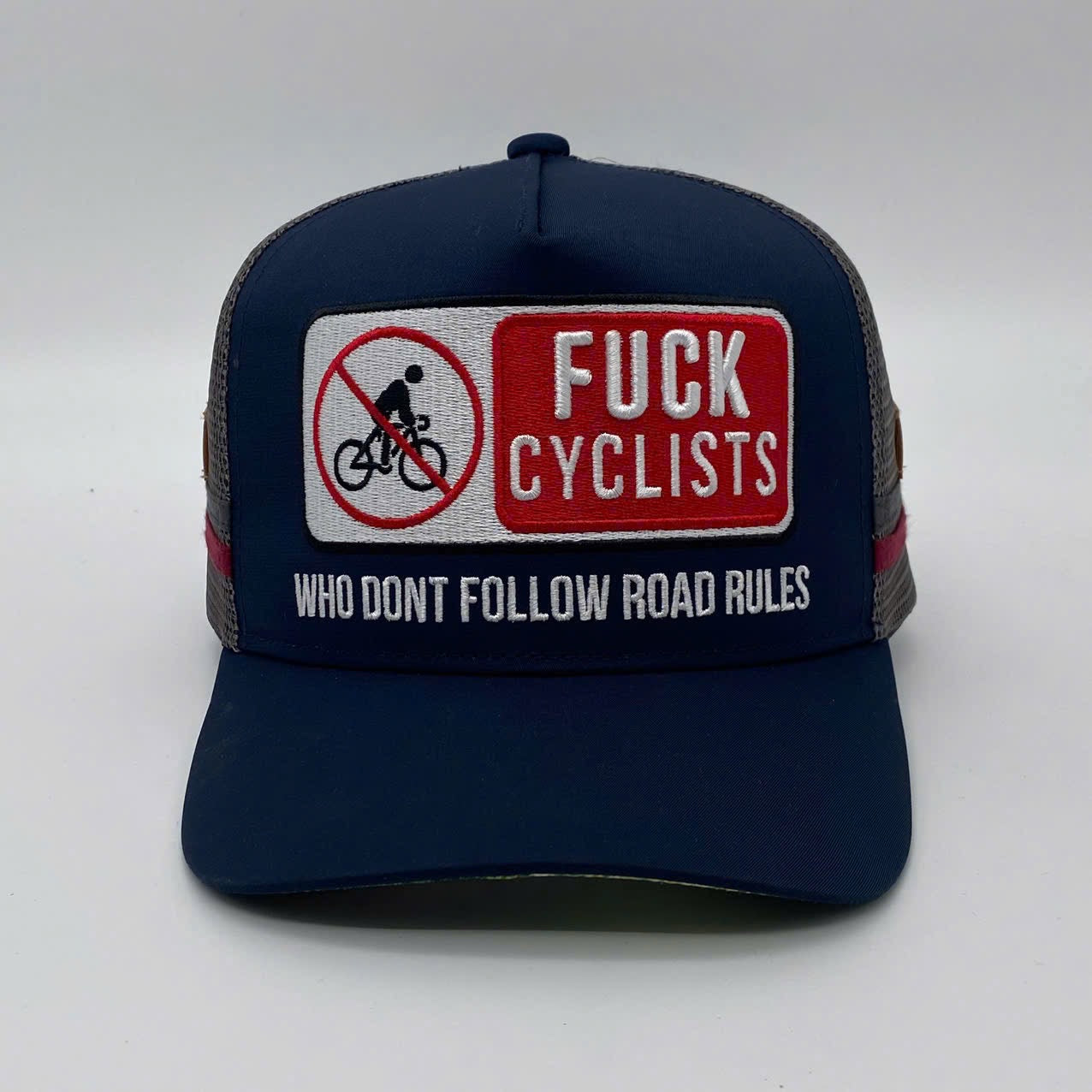FUCK CYCLISTS WHO DON’T FOLLOW ROAD RULES TRUCKER CAP