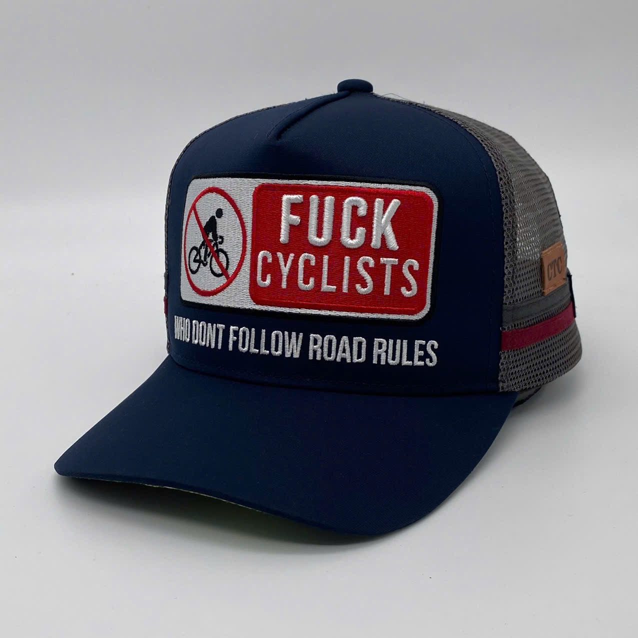 FUCK CYCLISTS WHO DON’T FOLLOW ROAD RULES TRUCKER CAP