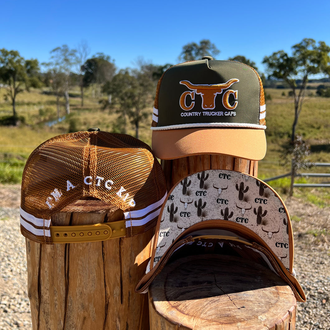 RUSTY WESTERN YOUTH TRUCKER CAP - KHAKI