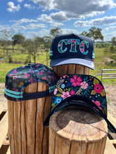 Load image into Gallery viewer, CTC NAVY FLORAL TRUCKER CAP RANGE
