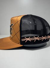 TAN BARB WIRE TRUCKER CAP