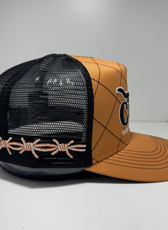 TAN BARB WIRE TRUCKER CAP