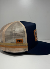 NAVY SUNGLASS HOLDER TRUCKER CAP