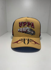 UPPA CARAMEL NAVY TRUCKER CAP