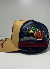 UPPA CARAMEL NAVY TRUCKER CAP