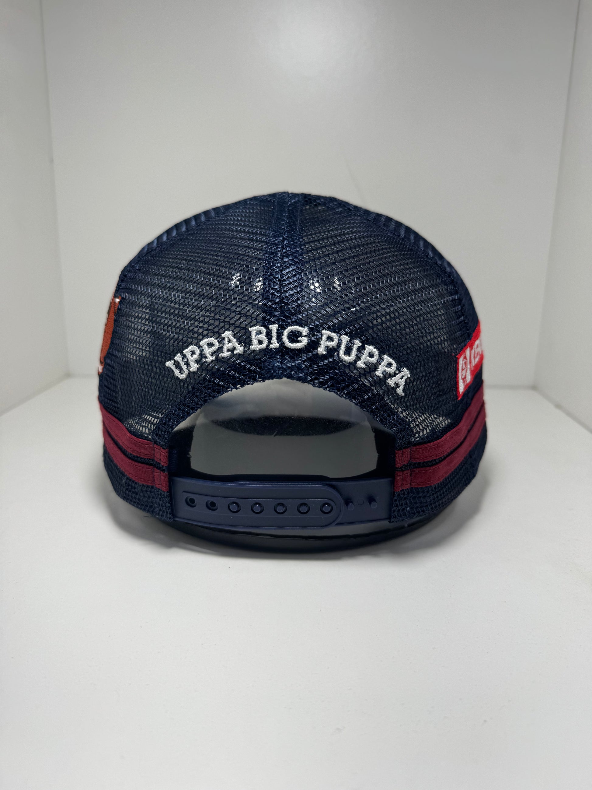 UPPA CARAMEL NAVY TRUCKER CAP