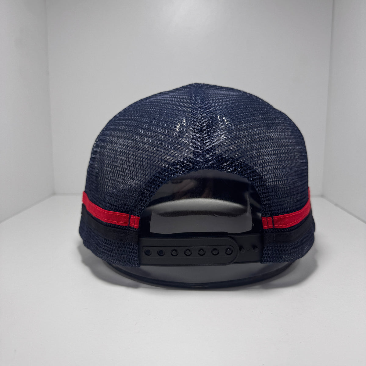 POWDER BLUE RED BULLHORN TRUCKER CAP