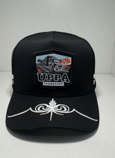 UPPA BADGE TRUCKER CAP - ALL BLACK