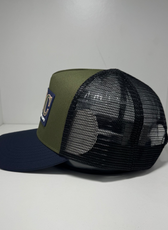 NAVY RUBBER PATCH TRUCKER CAP