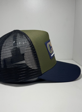 NAVY RUBBER PATCH TRUCKER CAP