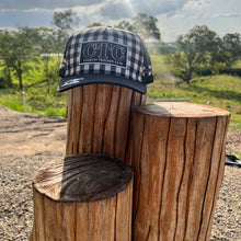 Load image into Gallery viewer, BLACK GINGHAM TRUCKER CAP
