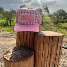 Load image into Gallery viewer, PINK GINGHAM TRUCKER CAP
