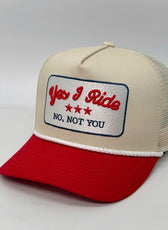 YES I RIDE TRUCKER CAP