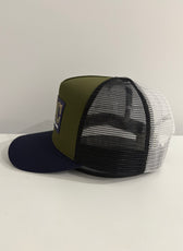 NAVY RUBBER PATCH TRUCKER CAP