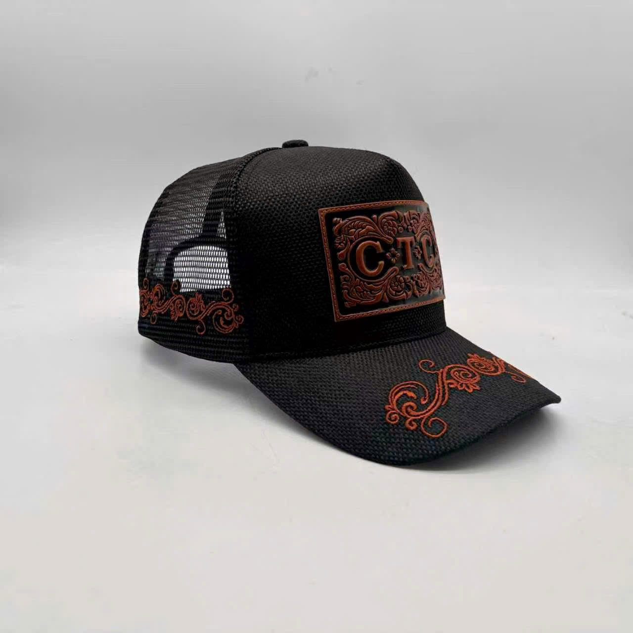 EMBOSSED LEATHER TRUCKER CAP RANGE