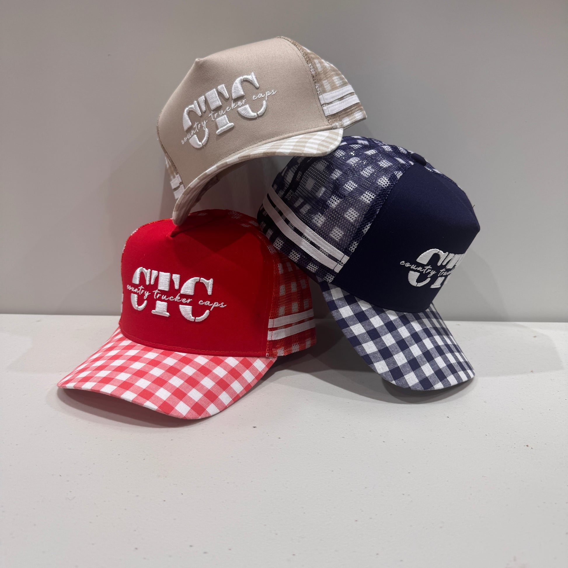 GINGHAM TRUCKER CAP RANGE