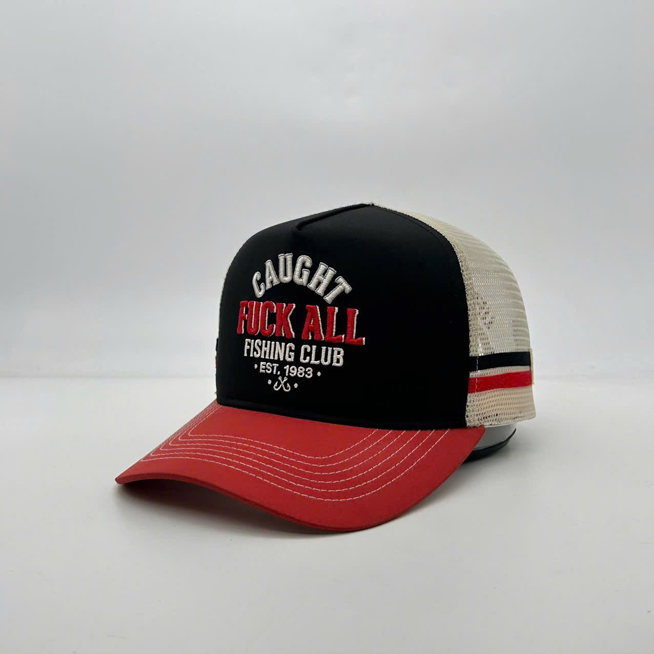 CAUGHT FUCK ALL TRUCKER CAP