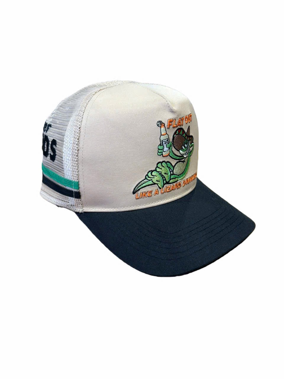 FLAT OUT LIKE A LIZARD DRINKING TRUCKER CAP