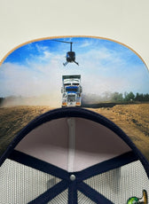 UPPA CARAMEL NAVY TRUCKER CAP