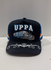 UPPA BLACK BLUE TRUCKER CAP