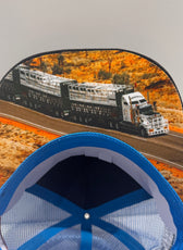 UPPA BLACK BLUE TRUCKER CAP