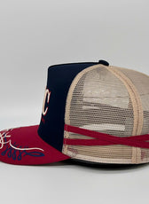 NAVY CHERRY TRUCKER CAP