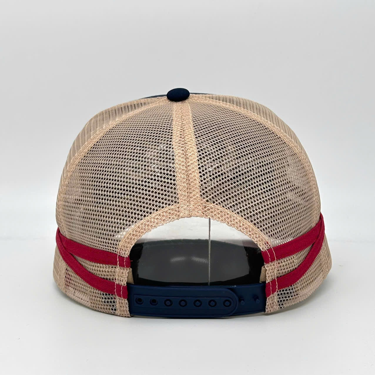 NAVY CHERRY TRUCKER CAP