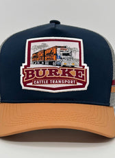 BURKE NAVY TAN TRUCKER CAP