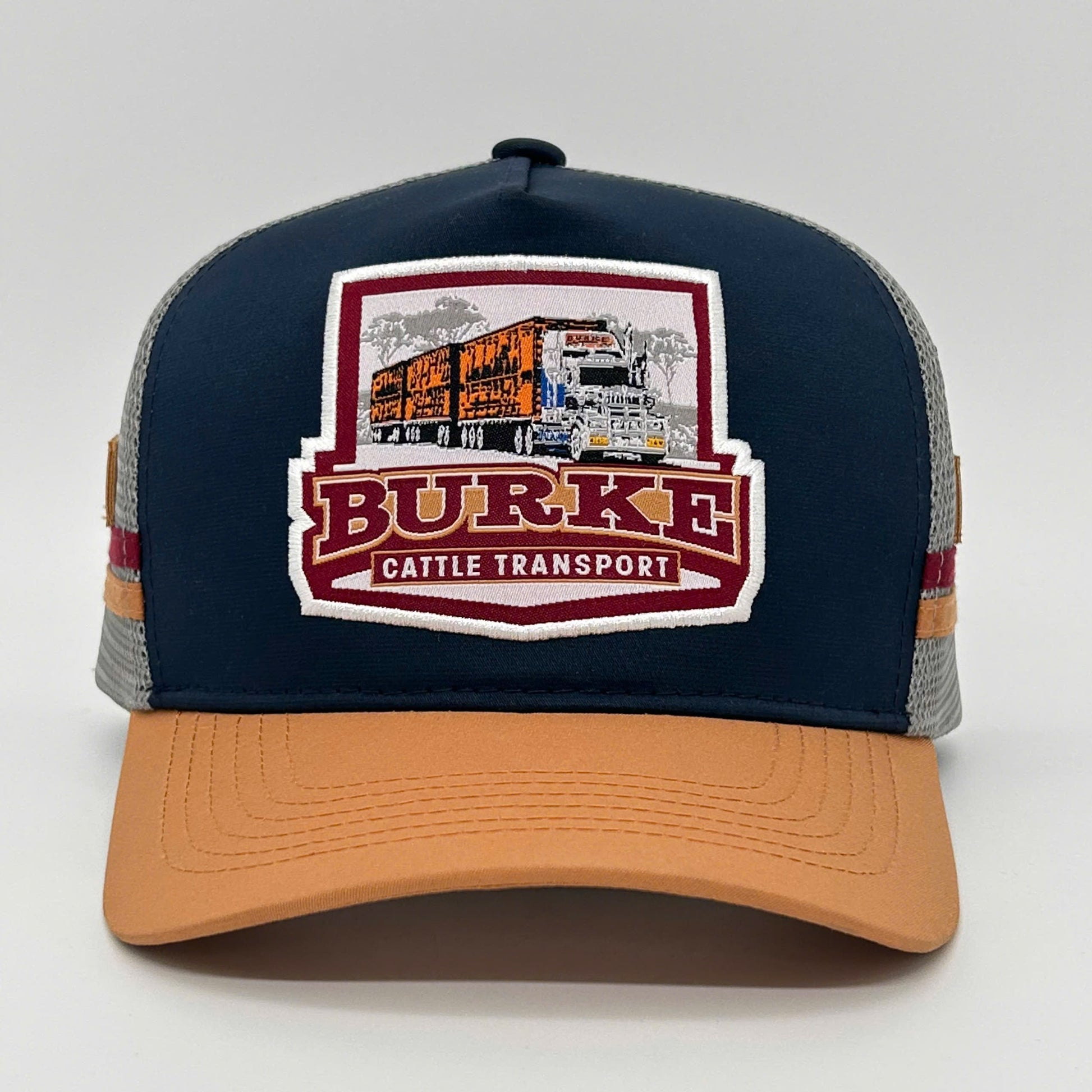 BURKE NAVY TAN TRUCKER CAP