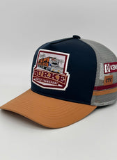 BURKE NAVY TAN TRUCKER CAP