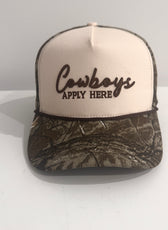 COWBOYS APPLY HERE TRUCKER CAP