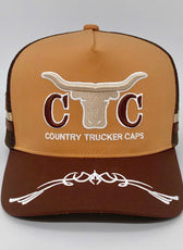 LONGHORN BROWN TRUCKER CAP