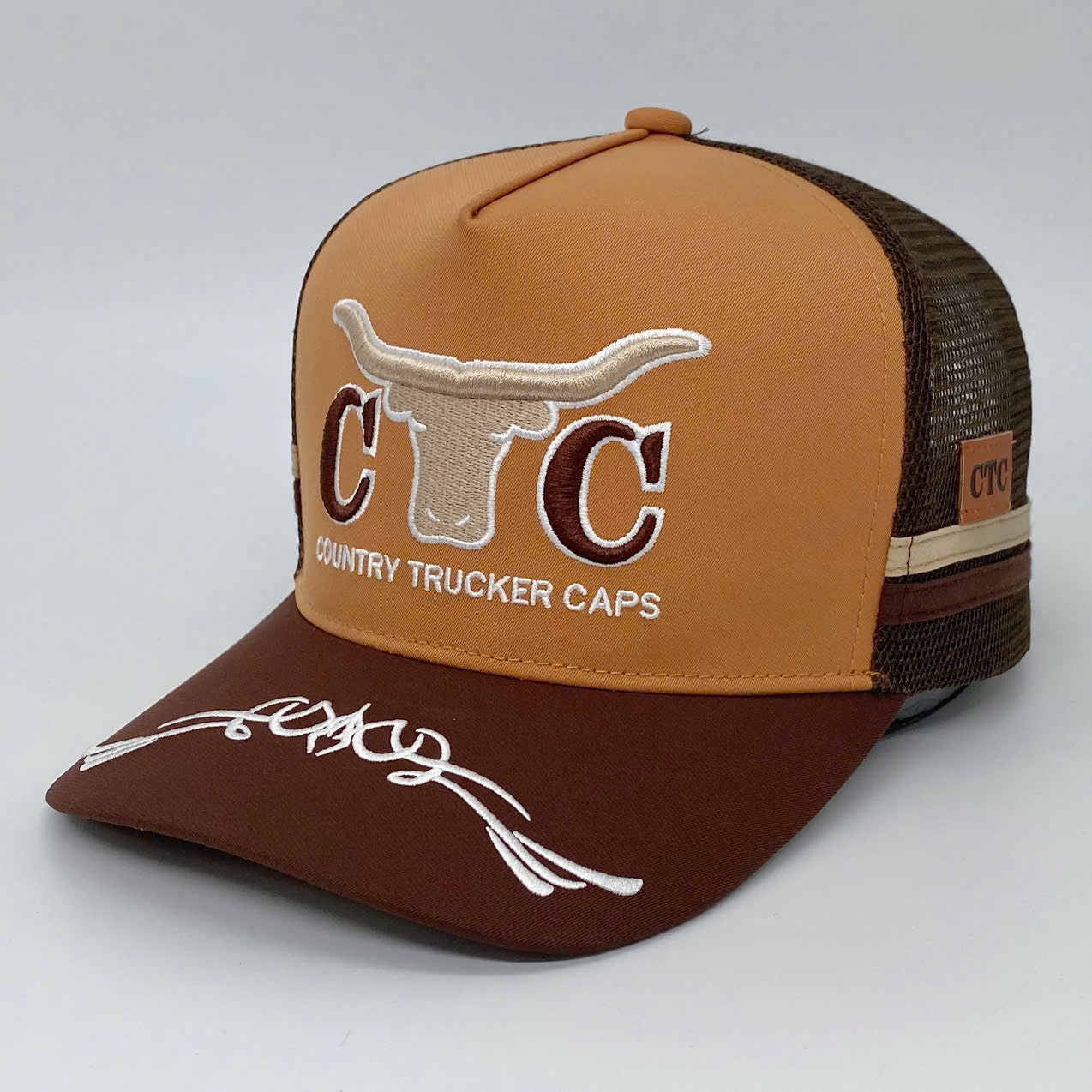 LONGHORN BROWN TRUCKER CAP