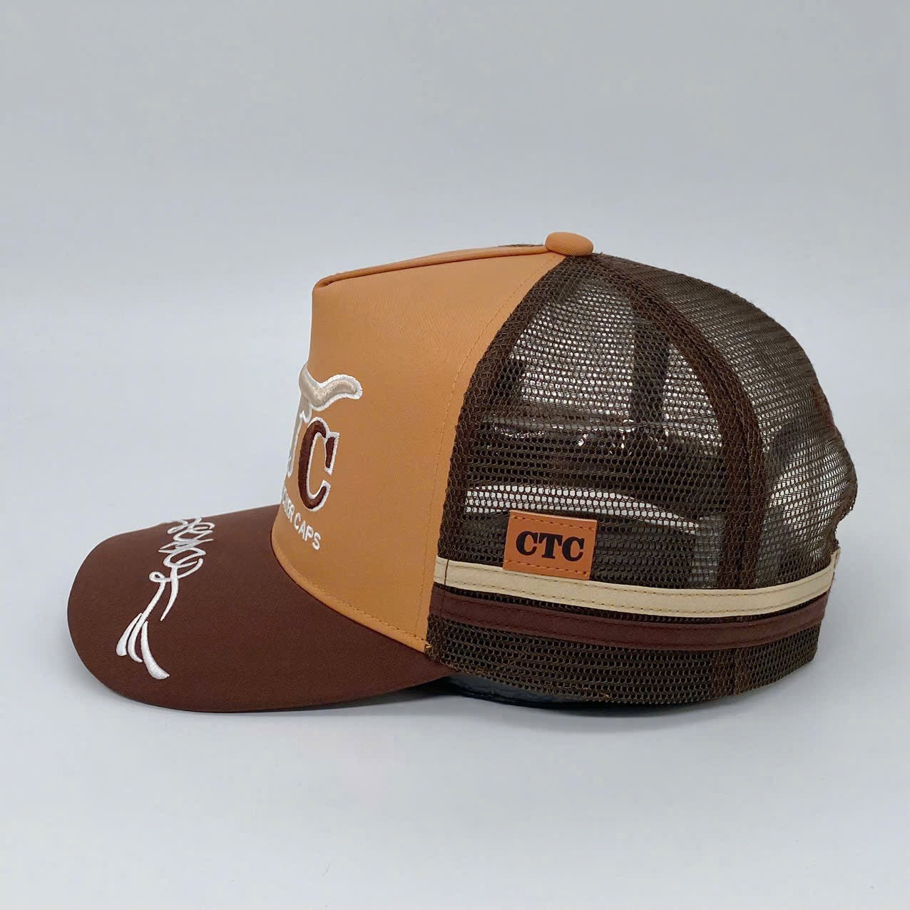 LONGHORN BROWN TRUCKER CAP