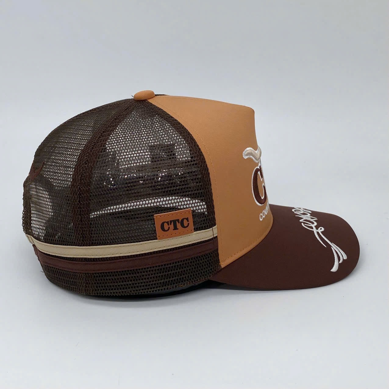 LONGHORN BROWN TRUCKER CAP