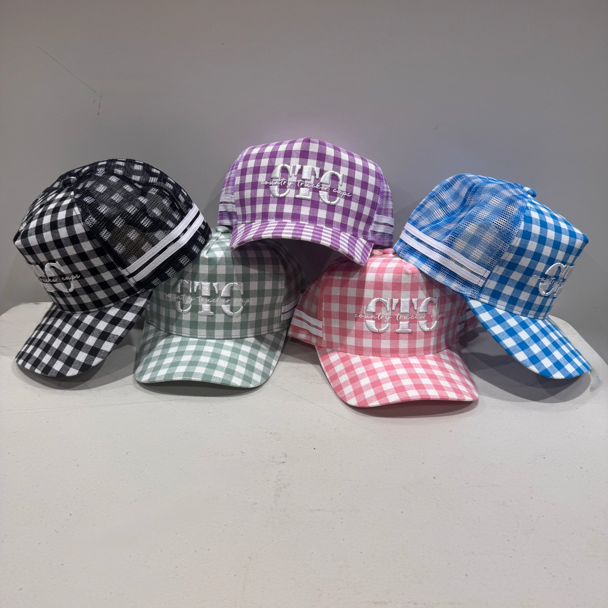 FULL GINGHAM TRUCKER CAP RANGE