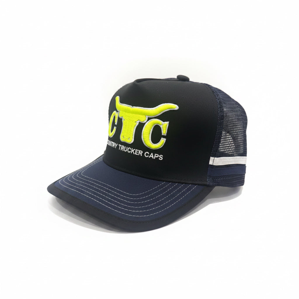 NEON GREEN BULLHORN TRUCKER CAP